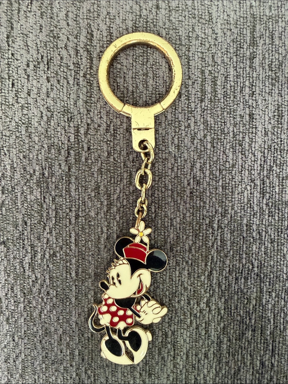 kate spade Gold-tone Minnie Mouse Enamel Keychain with Red, Black, White